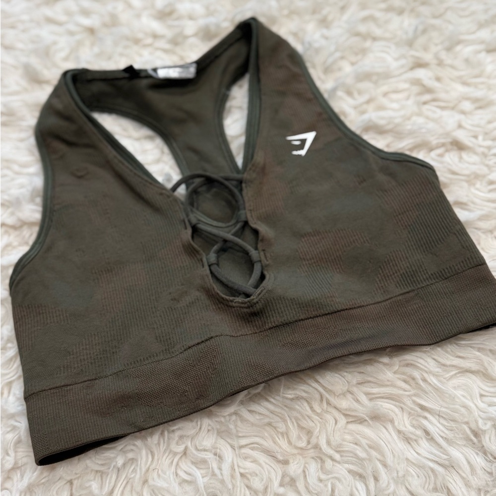 GYMSHARK camo sports bra size medium